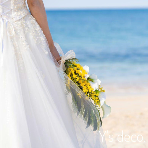 ウェディングブーケ　カラー レンタルブーケ】マグノリア クラッチブーケ【花嫁 ウェディングブーケ