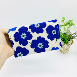 全7カラー※ミニ財布⭐︎北欧風の花柄&デニム（ブルー） 9枚目の画像