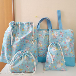 入園・入学セット★ハンドメイド（水色ハート） ハート レッスンバッグ のおすすめ人気通販｜Creema(クリーマ