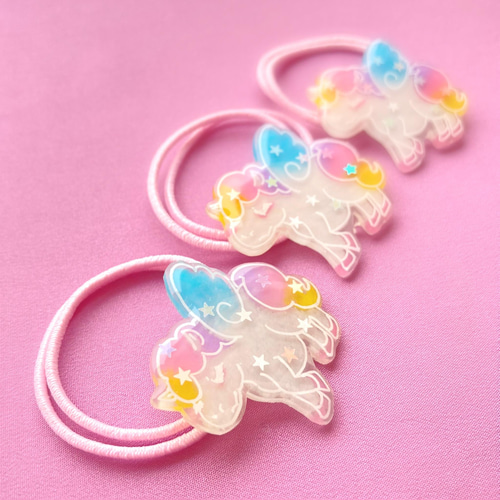 ペガサスの【ヘアゴム】 ユニコーン ゆめかわ かわいい 可愛い