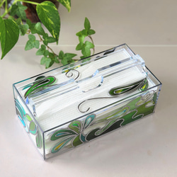 訂購：「琉球南島綠」玻璃藝術紙巾盒 第2張的照片