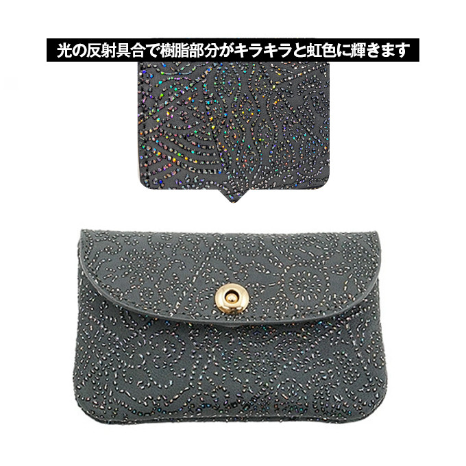 名刺入れ スペイン シープレザー FIORINO マグネット釦 カブセ型 レディース カードケース （グレー）