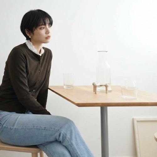 60cm×60cm/オーク無垢/カフェテーブル/高さ指定可/脚カラー選択/OAK