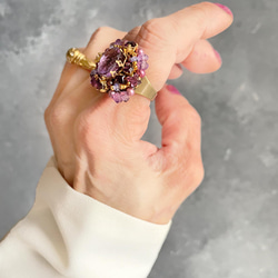 大紫水晶戒指（戒指）古董捲戒指寶石品質母親節生日週年紀念禮物 第10張的照片
