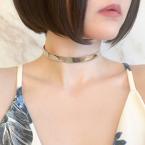 甘党チョーカーページ link】アシンメトリーチェーンチョーカーネックレス silver – h