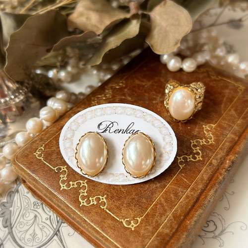 1950年代vintageパールのピアス【卒業入学式・上品・シンプル