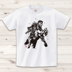 【Tシャツ】武将（騎馬武者）/白 1枚目の画像