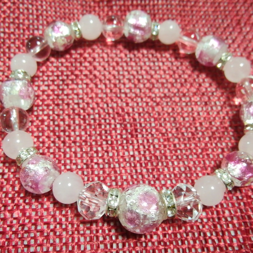 ローズクォーツ・水晶・ピンクホタルガラス