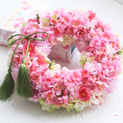 特集掲載]桃の花のリース(直径約26cm) リース sarasa style 通販