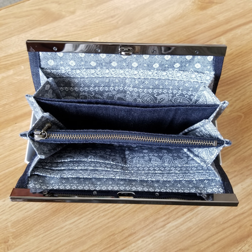 文鎮口金の長財布～デニム～ 長財布 zun_j.s 通販 11144338