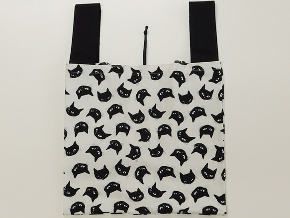 ◆6色展開◆ご機嫌ななめ!? 不機嫌顔もかわいい黒猫コンビニバッグ 2枚目の画像