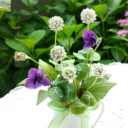 ☆粘土の花【藤の花の壁掛け】☆ アートフラワー ユキ・フルール