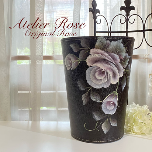 ♡再販しました！お洒落なホワイトローズのダストボックス①〜手描きの