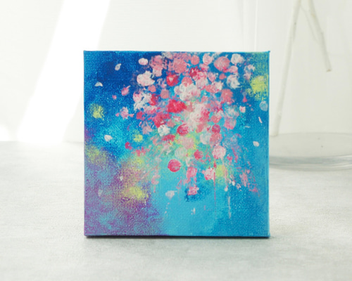 受注制作】【原画】桜2025 抽象画 桜 舞う 227×158mm（SMサイズ