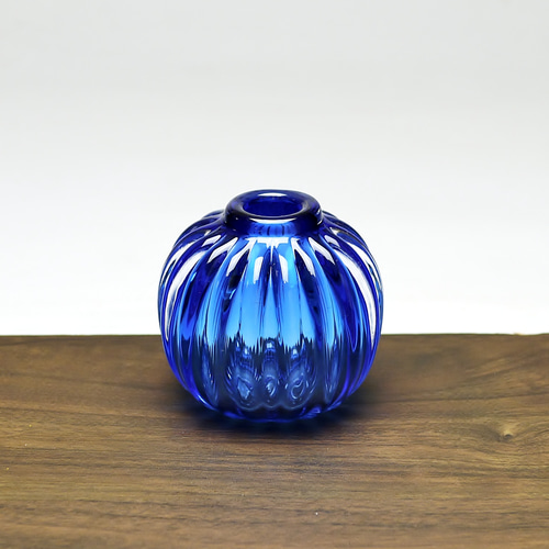 丸モール一輪挿し（青） 一輪挿し・花瓶・花器 創作ガラス寺田 通販