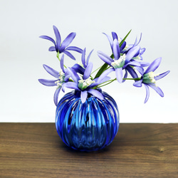 丸モール一輪挿し（青） 一輪挿し・花瓶・花器 創作ガラス寺田 通販