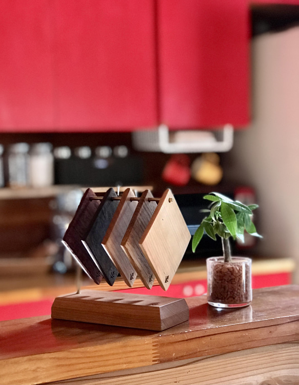 チェリー版インテリアとして楽しめるコースターセット コースター 木工