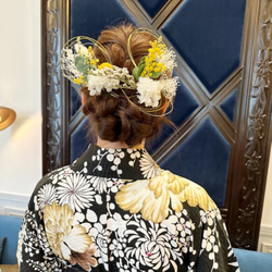 和装　ミモザ　ウェディング　ヘッドドレス　No106-16 和　髪飾り　振袖　袴　成人式　卒業式　白無垢　結婚式 9枚目の画像