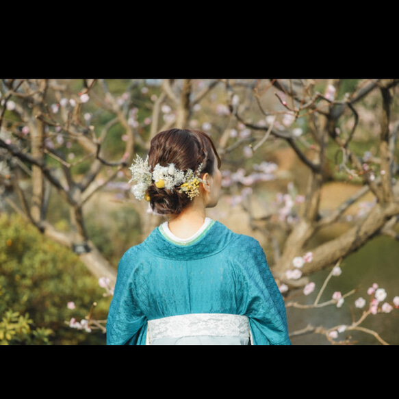 和装　ミモザ　ウェディング　ヘッドドレス　No106-16 和　髪飾り　振袖　袴　成人式　卒業式　白無垢　結婚式 5枚目の画像