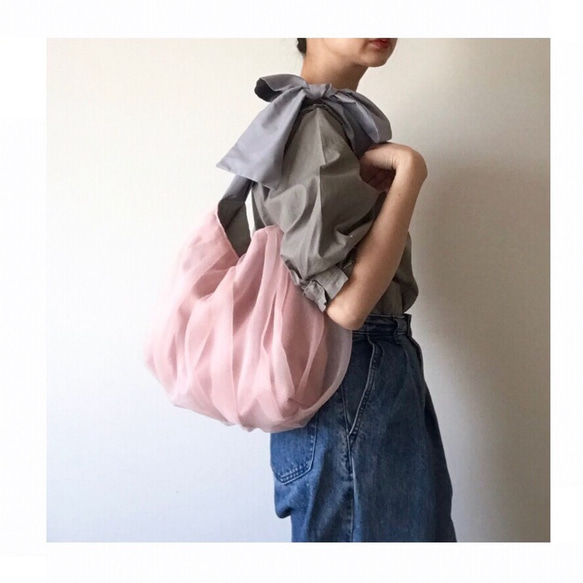 【受注生産】《3way》ribbon tote bag （sakura pink） 6枚目の画像