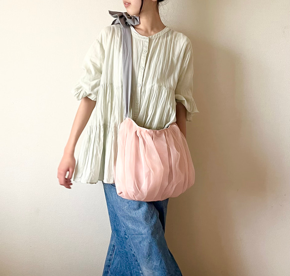 【受注生産】《3way》ribbon tote bag （sakura pink） 8枚目の画像