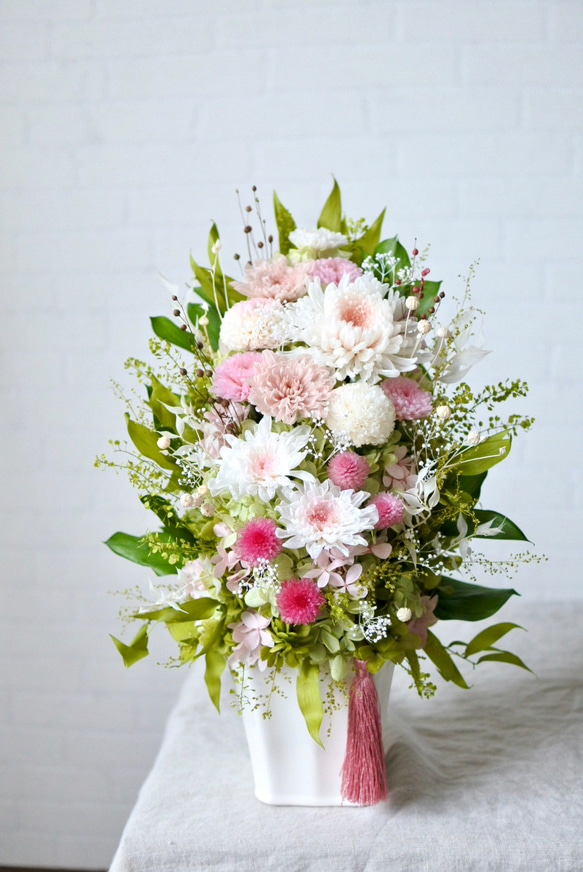 プリザーブド仏花　和みピンクLサイズ 4枚目の画像