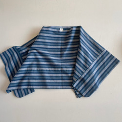 【三河木綿】ショート丈の着物袖プルオーバー 総手縫い -鰹縞 KMPO293 7枚目の画像