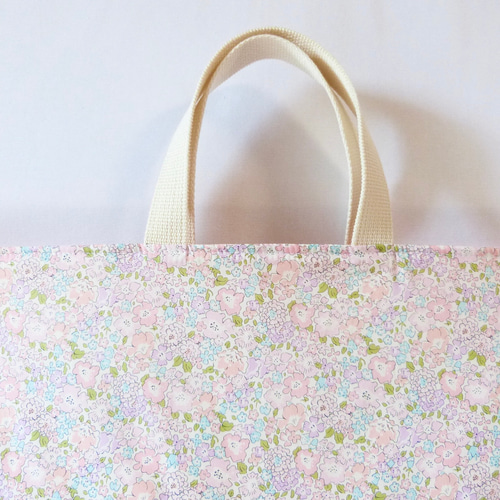 〈3〉あじさい＊様　リバティ ミシェル ハンドメイド レッスンバッグ 上履き袋 女の子 - 入園入学グッズ 3点セット 【 小花 ピンク リバティ風