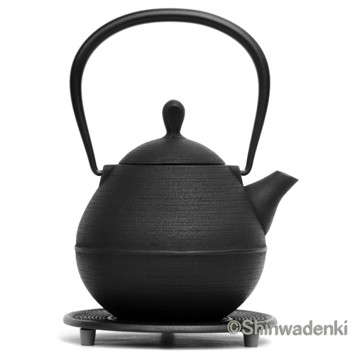 南部鉄器 鉄瓶 丸雫0.65L 内面素焼き・酸化被膜仕上 日本製 ガス対応