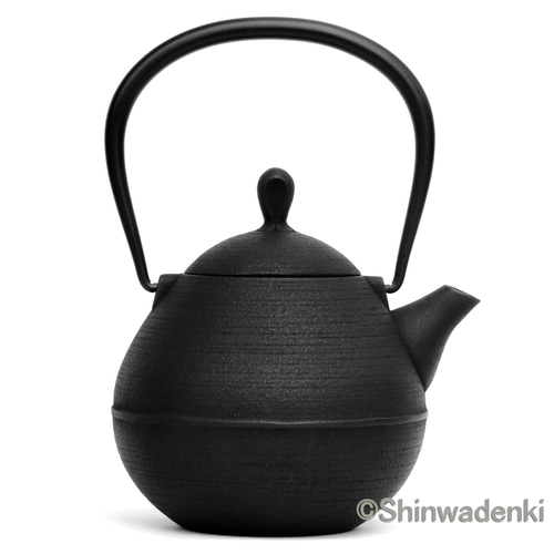 南部鉄器 鉄瓶 丸雫0.65L 内面素焼き・酸化被膜仕上 日本製 ガス対応