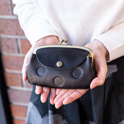 送料無料【貴方のカラーでお作りします】ALL牛革 タテ型がま口チョーク