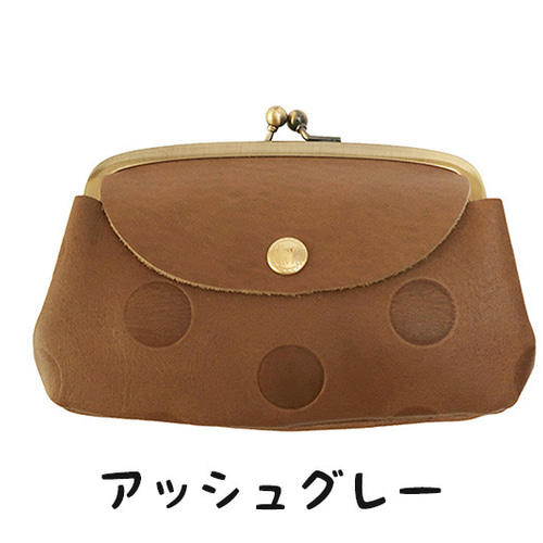 オリジナル水玉柄 本革がまぐちウォレット WL17-72 がま口 浅草