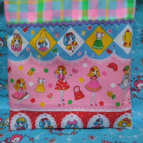 3B-2おとめちっくレトロガール　お弁当袋　給食袋　巾着袋　きんちゃく袋 3B-2おとめちっくレトロガール お弁当袋 給食袋 巾着袋 きんちゃく袋