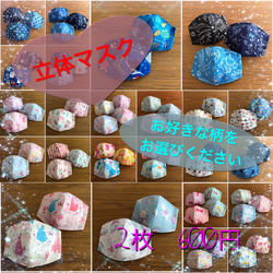 選べるマスク2枚☆子供☆立体マスク☆ハンドメイド☆オーダー☆男の子
