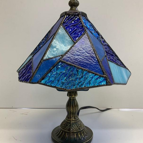 色彩青のランプ」青のステンドグラスランプ ブルー インテリア雑貨