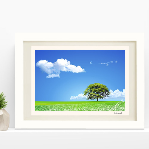 A4サイズ「緑の木」 絵画 hiroma2 通販｜Creema(クリーマ)
