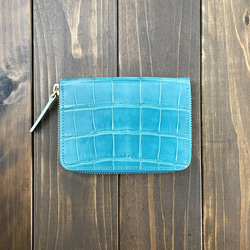 シャイニング クロコダイル 財布 ミント ブルー 5枚目の画像