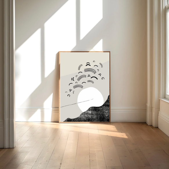モノクロ絵画　抽象画　アート　B2サイズ　インテリア モノクロ絵画 抽象画 アート B2サイズ インテリア （モノクロ