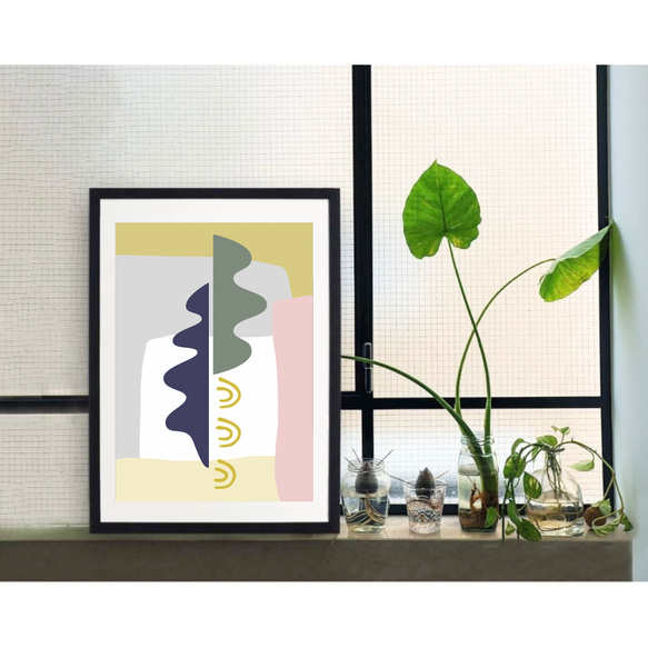 北欧 風 インテリア アート ポスター【 Katachi Wave 】:/030/ モダン シンプル 抽象画 現代美術 3枚目の画像