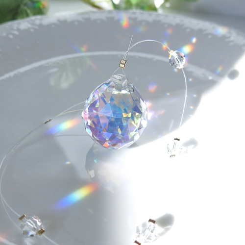 リニューアル☆5連☆オーロラに輝く クリスタルサンキャッチャー