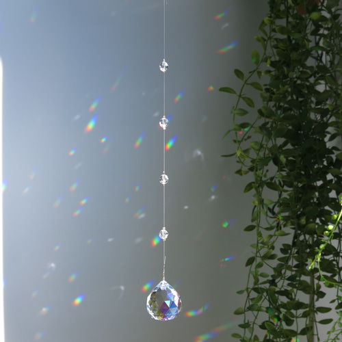 リニューアル☆5連☆オーロラに輝く クリスタルサンキャッチャー