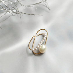 Elegant淡水真珠 一粒で上品に華やぐ耳元/K14gf イヤーカフ 2枚目の画像
