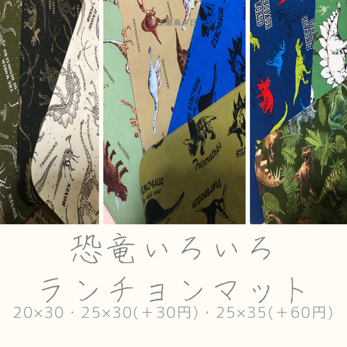 ♡ランチョンマット☆25×35 20×30 25×30 ランチマット ナプキン 恐竜 