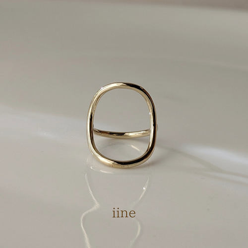 オーバルデザインリング 23号 三日月カーブのオーバル型*自分の手を好きになれるリング*真鍮 O型