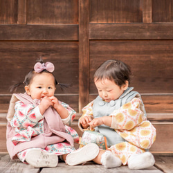 手縫いの子供着物antico＆トリプルガーゼ被布セット（単品よりも2,500円お得♪） 1枚目の画像