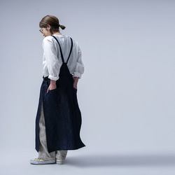 [wafu] Atsushi Okayama Linen Denim Tablier 工作圍裙 Dark Indigo a037 第5張的照片