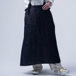 [wafu] Atsushi Okayama Linen Denim Tablier 工作圍裙 Dark Indigo a037 第4張的照片