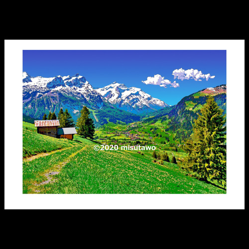 アートポスター】スイス ベルナー・オーバーラント地方（作品No