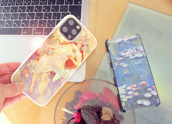 【厳選シリーズ 花が美しい絵画】 iPhone スマホケース ☆3D全面印刷☆ ひまわり ミュシャ アルチンボルド 日本 10枚目の画像