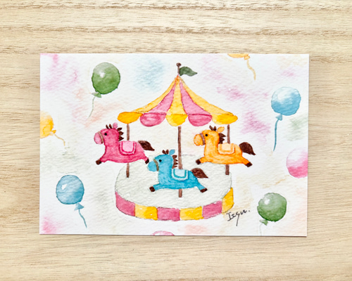 【即日発送】キッズアート ポストカード 水彩画 即日発送】キッズアート ポストカード 水彩画